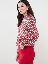 Chiffon Ruffle Neck Blouse
