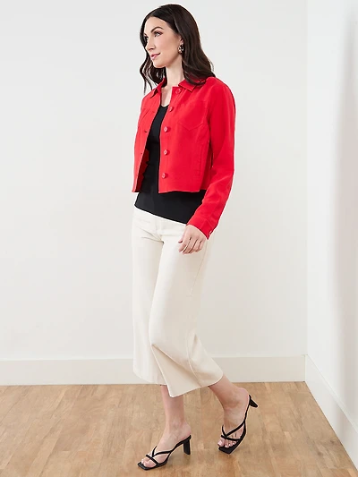 Crop Jacket in Crimson