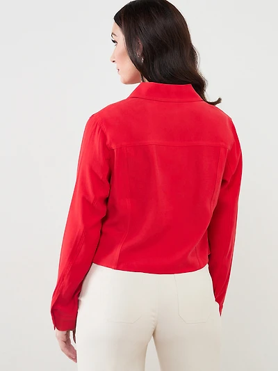 Crop Jacket in Crimson