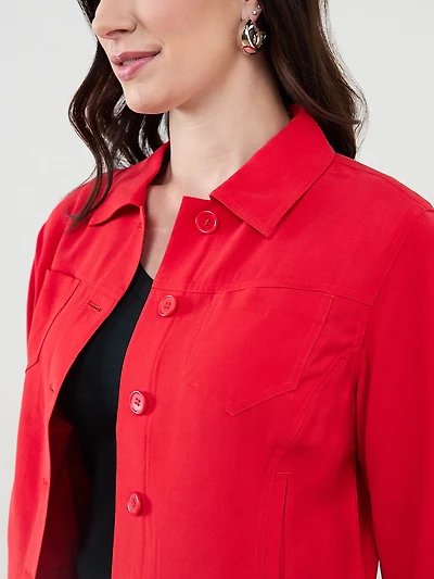 Crop Jacket in Crimson