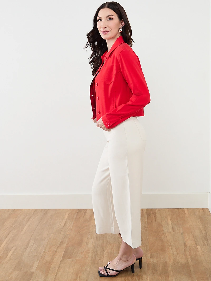 Crop Jacket in Crimson