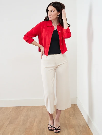 Crop Jacket in Crimson