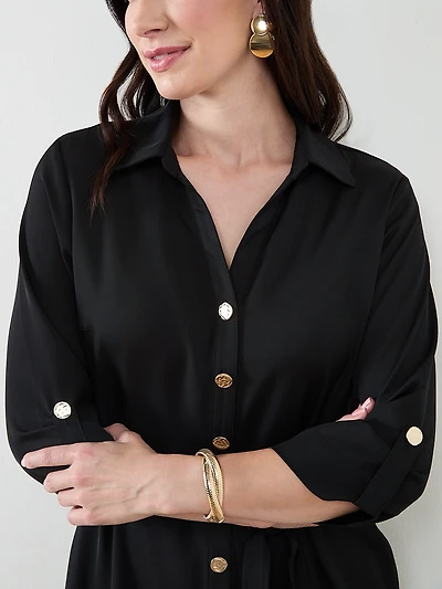 Fit and Flare Shirt Dress