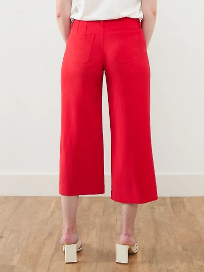Haylie Wide Crop Pant in Crimson