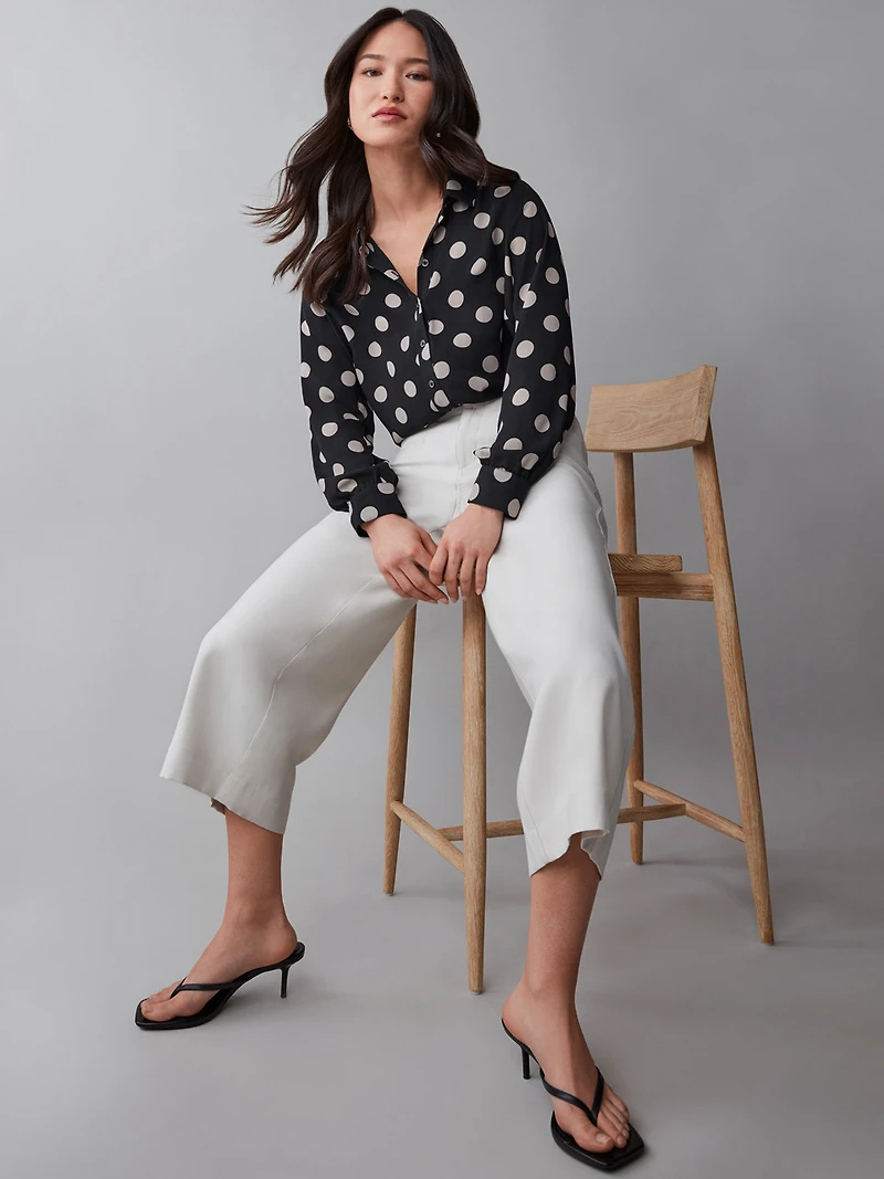 Haylie Wide Crop Pant in Stone