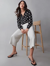Haylie Wide Crop Pant in Stone