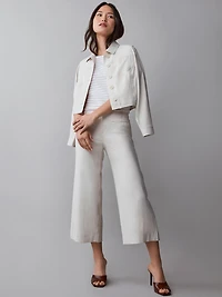 Haylie Wide Crop Pant in Stone