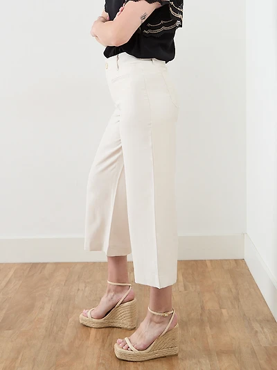 Haylie Wide Crop Pant in Stone