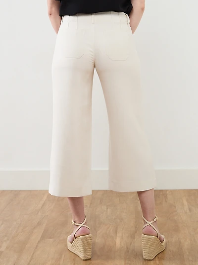 Haylie Wide Crop Pant in Stone