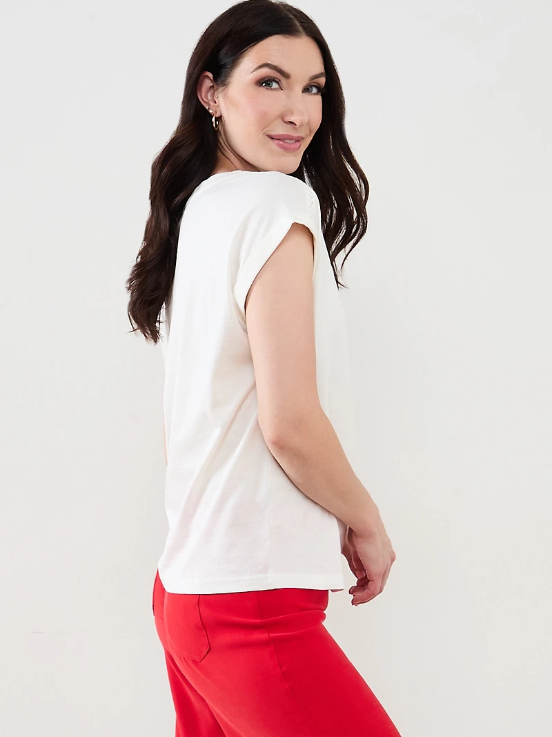 Knit Shoulder Trim T-Shirt