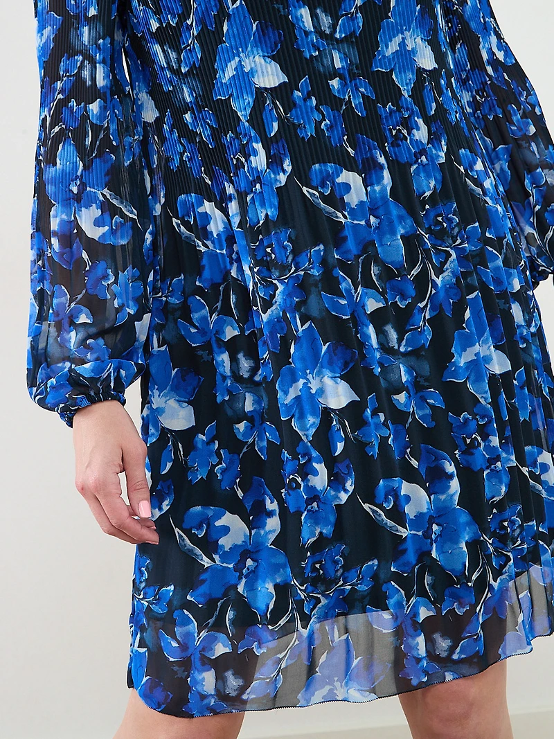 Long Sleeve Plisse Dress