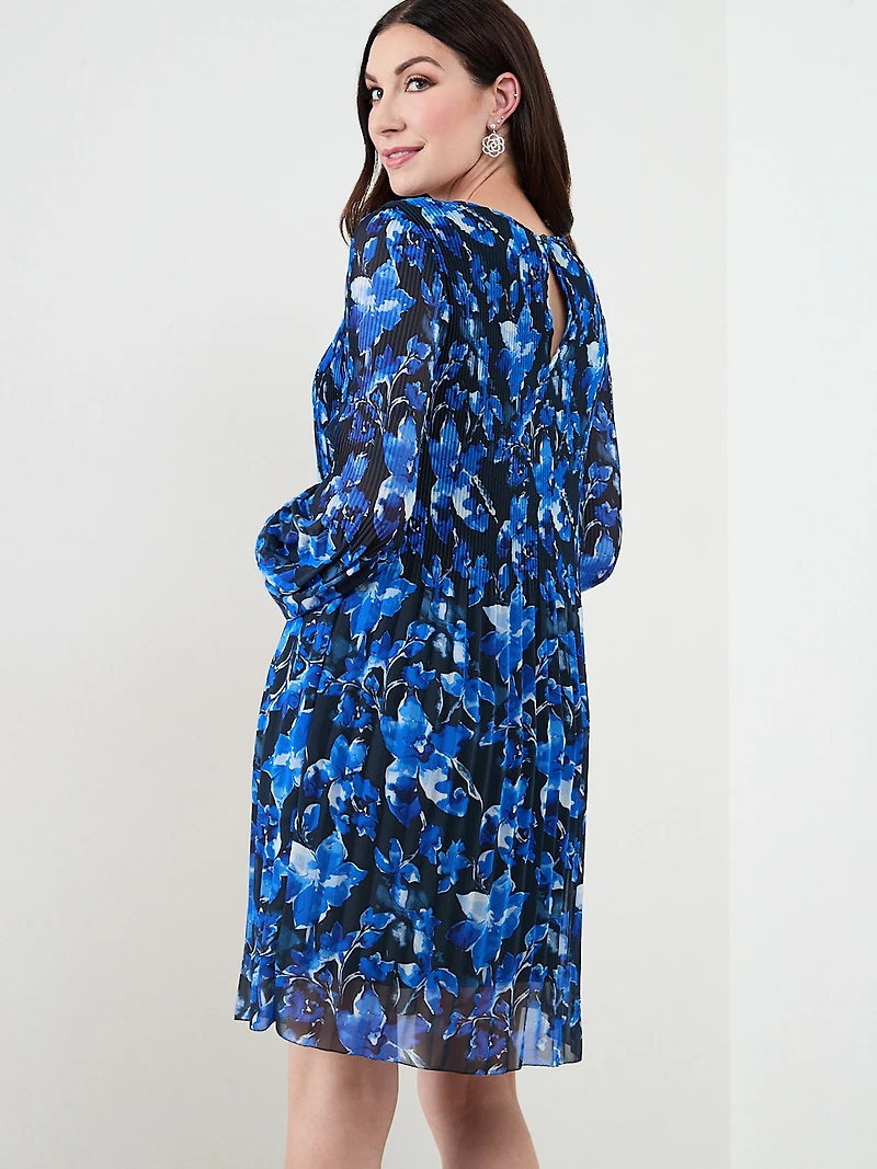 Long Sleeve Plisse Dress