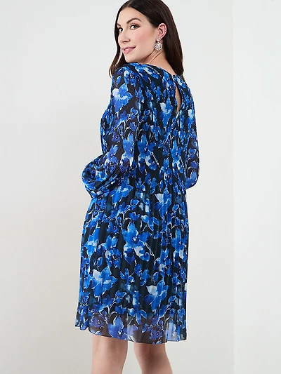 Long Sleeve Plisse Dress