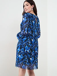 Long Sleeve Plisse Dress