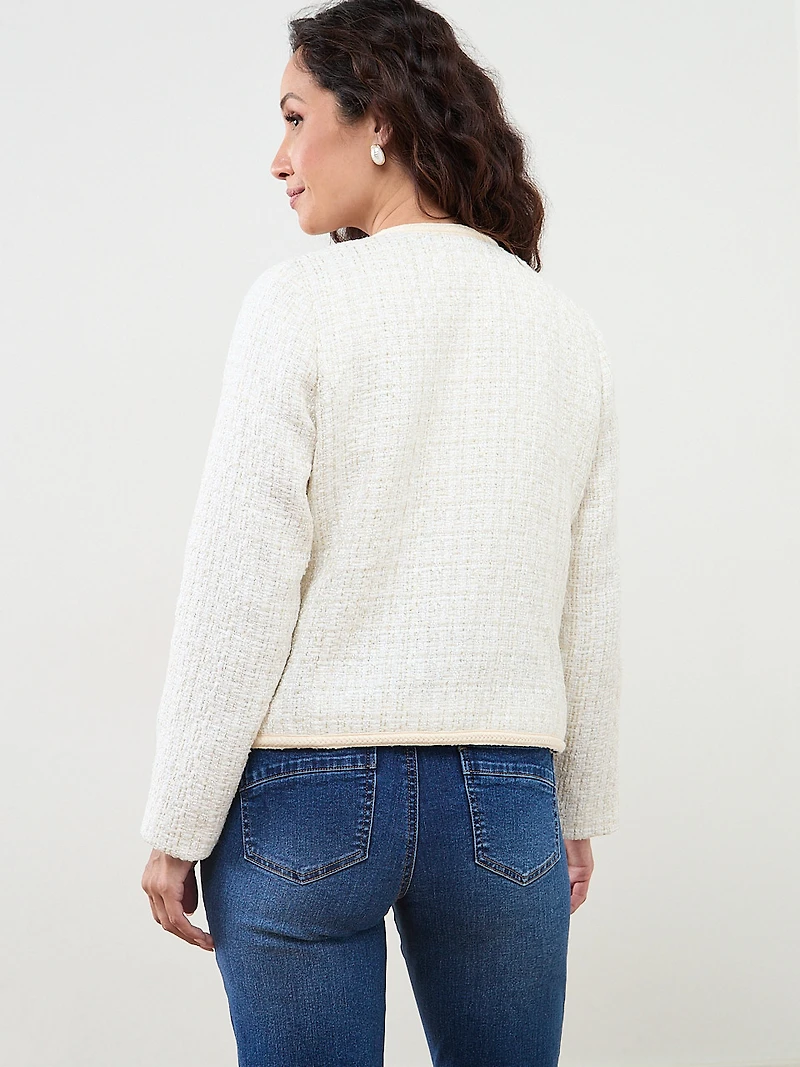Petite Braided-Trim Blazer