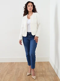 Petite Braided-Trim Blazer