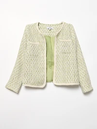 Petite Braided-Trim Blazer in Sage
