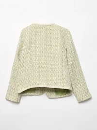 Petite Braided-Trim Blazer in Sage