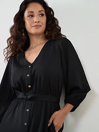 Petite Button Front Dress