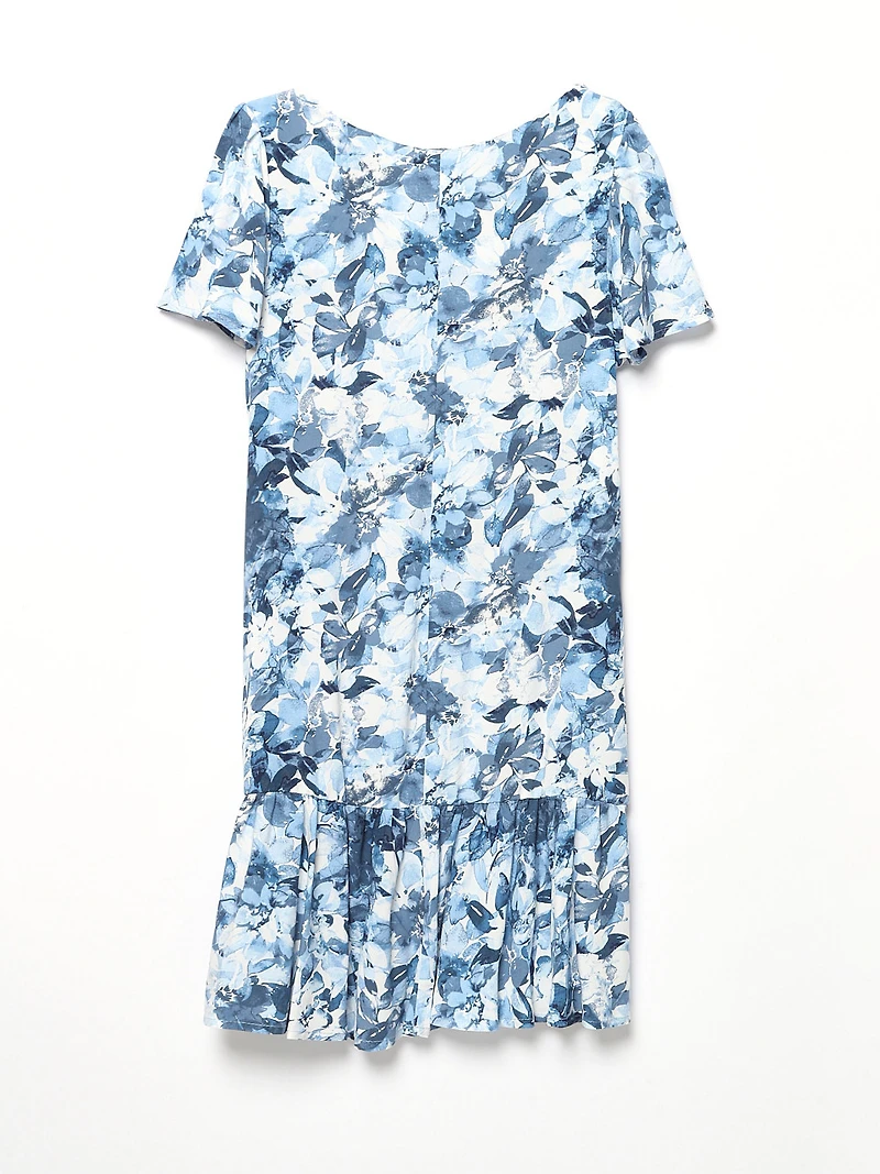 Petite Flutter Sleeve Scoop Neck Dress