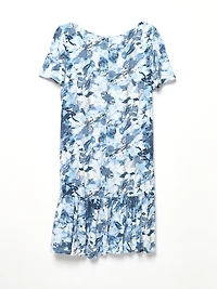Petite Flutter Sleeve Scoop Neck Dress