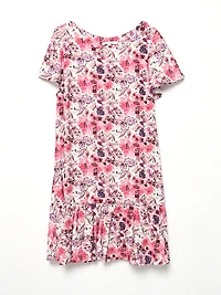 Petite Flutter-Sleeve Scoop Neck Dress