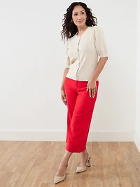 Petite Pointelle-Knit Shrug Sweater