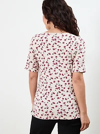 Petite Short Sleeve Boat Neck Tee