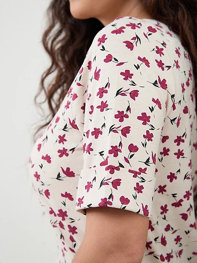 Petite Short Sleeve Boat Neck Tee