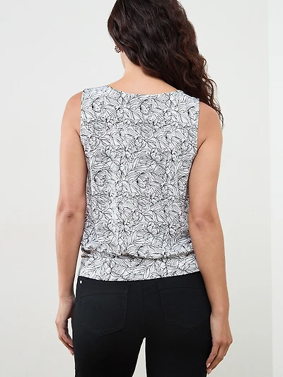 Petite Sleeveless Metal Detail Banded Top