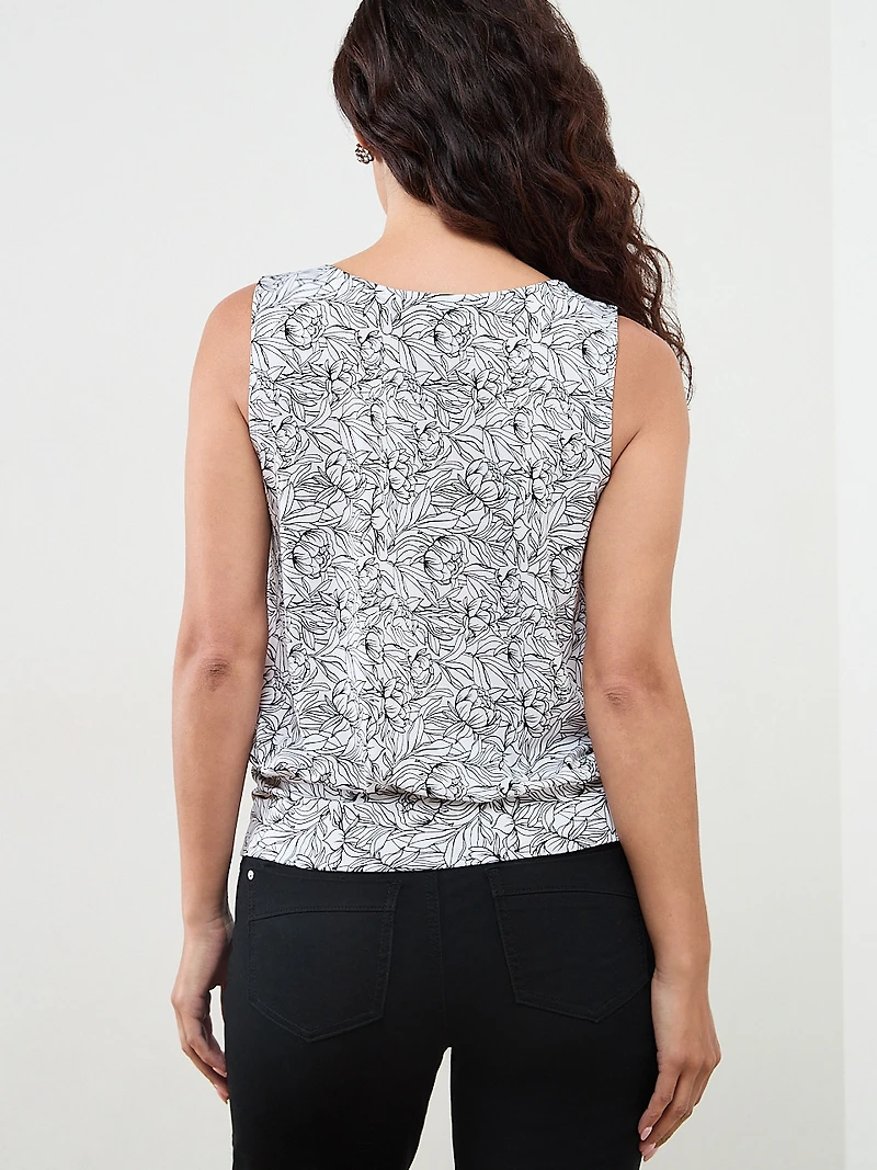 Petite Sleeveless Metal Detail Banded Top