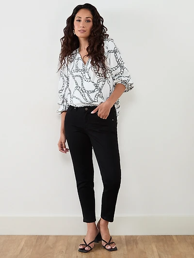 Petite Wrap Front Blouse