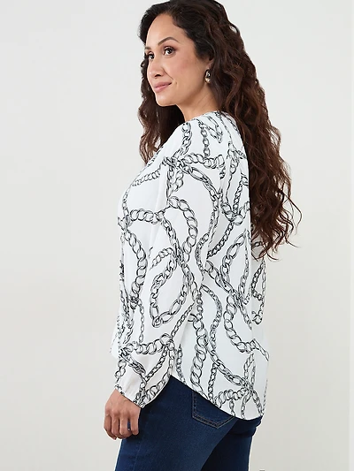 Petite Wrap Front Blouse