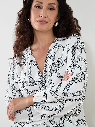 Petite Wrap Front Blouse