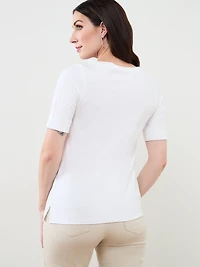 Short Sleeve Boat Neck Tee