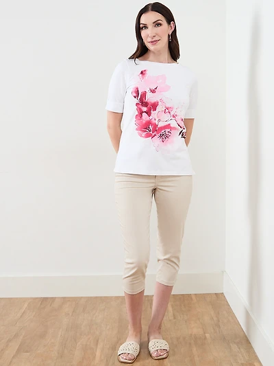 Short Sleeve Boat Neck Tee