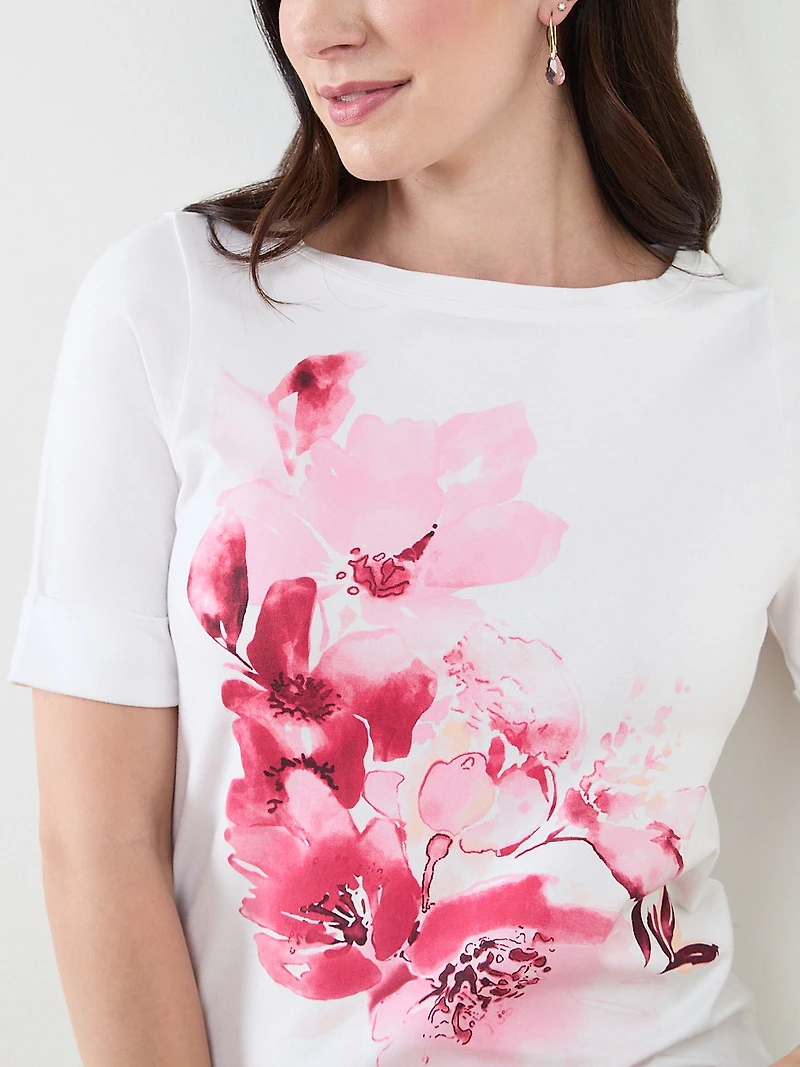 Short Sleeve Boat Neck Tee