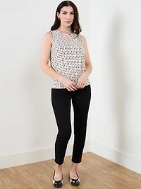Sleeveless Metal Detail Banded Top in Sand