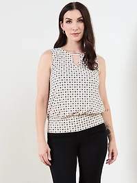 Sleeveless Metal Detail Banded Top in Sand