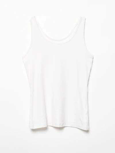 Stretch Cotton U-Neck Tank