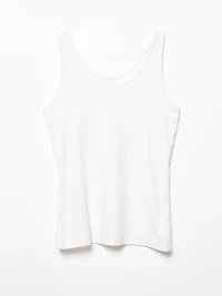 Stretch Cotton U-Neck Tank