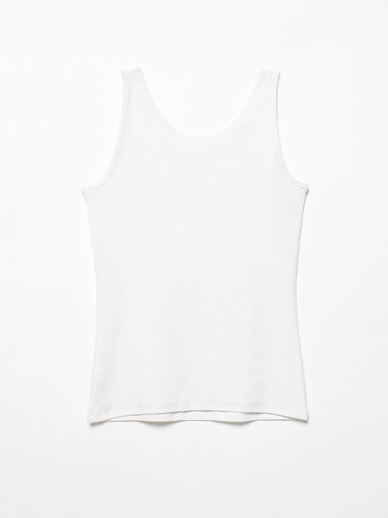 Stretch Cotton U-Neck Tank