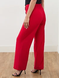 Tonia Wide-Leg Scuba Crepe Sailor Pants