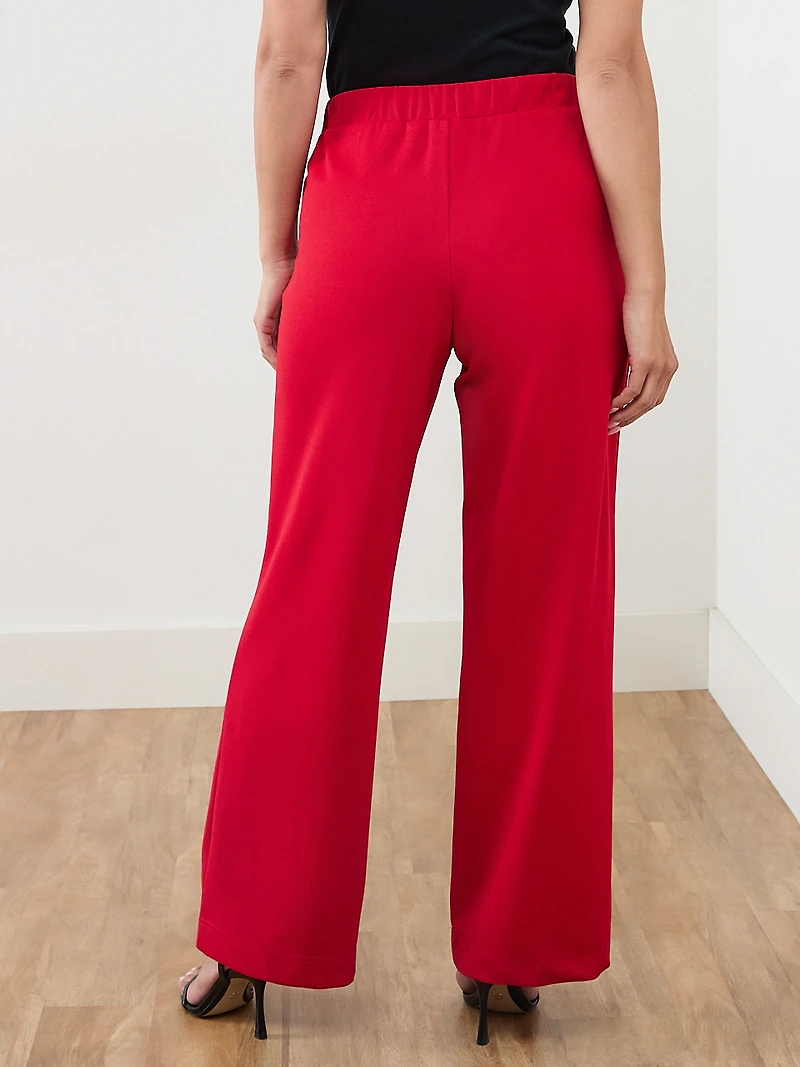 Tonia Wide-Leg Scuba Crepe Sailor Pants