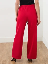 Tonia Wide-Leg Scuba Crepe Sailor Pants