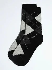 Argyle Patterned Crew Socks