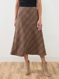Bias Cut Skirt in Autumn Plaid