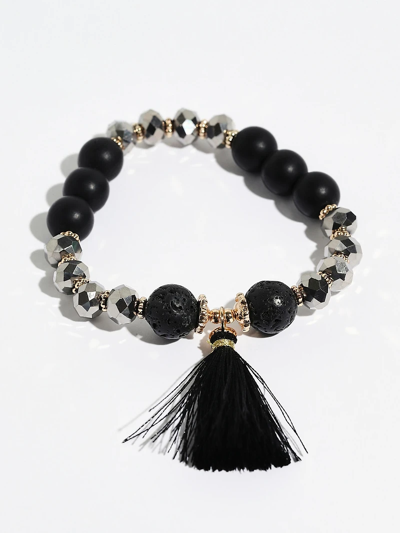Black Tassel Stretch Bracelet