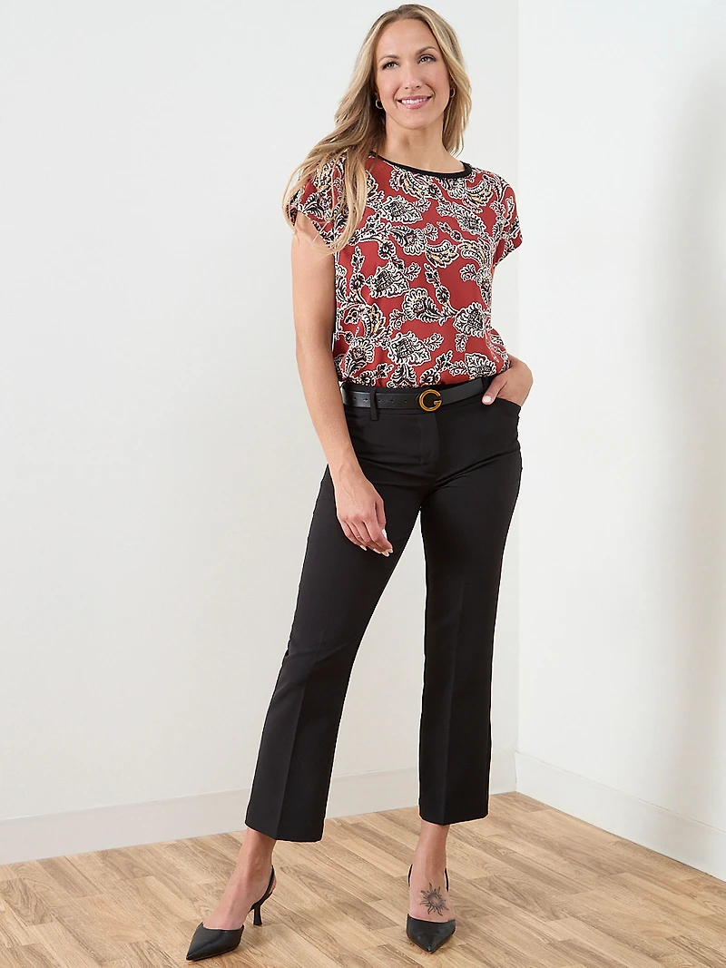 Cap Sleeves Mixed Media Top