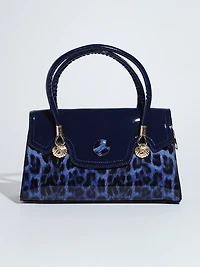 Cobalt Leopard Handbag